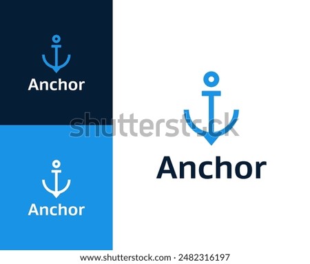 Anchor logo. Anchor icon logo design illustration. Anchor logo design inspiration.	