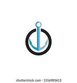 anchor logo icon design template. linear business symbol or sign. anchor vector and illustration.