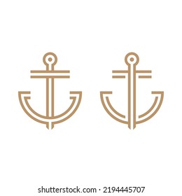 Plantilla de diseño de iconos de logotipo de anclaje