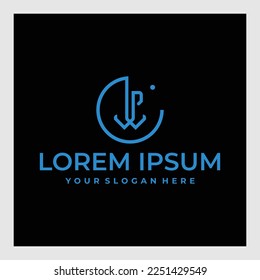 Plantilla de diseño de iconos de logotipo de anclaje. Símbolo comercial o signo. Logotipo de lujo de pantalla de anclaje de línea. Ilustración vectorial.