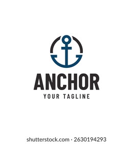 Anchor logo icon design template. Simple anchor logo.