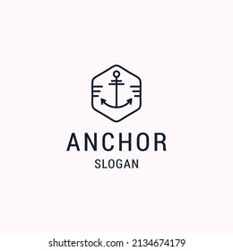 Anchor logo icon flat design template
