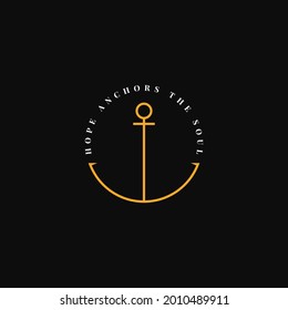 Anchor logo icon. Hope anchors the soul sign on white background