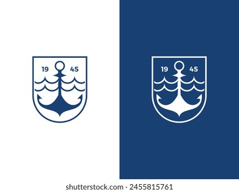 Anchor logo icon. Marine logo design. Maritime symbol vector illustration