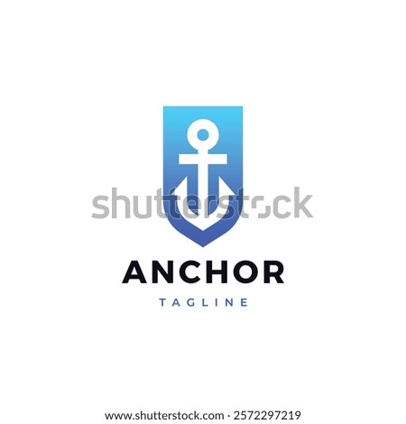 Anchor Logo Icon. Modern Simple Nautical Logotype.