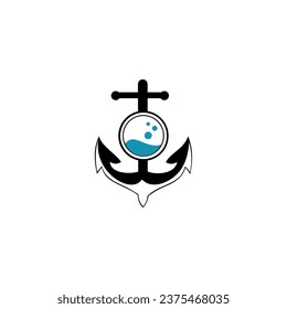Anchor logo. icon vector design template in white background.