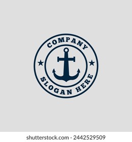 anchor logo icon vector illustration
