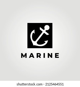 Anchor logo icon vintage symbol illustration design