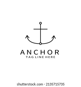 anchor logo illustration design line art outline linear