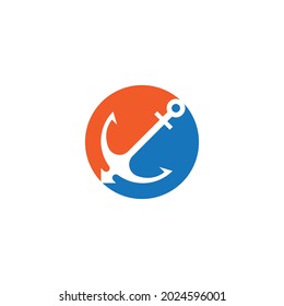Anchor logo illustration template vector design
