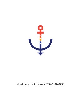 Anchor logo illustration template vector design