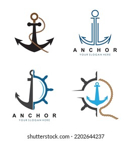 Anker-Logo-Vorlage, Vektordesign