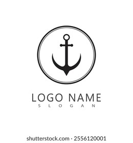 Anchor logo illustration template vector design