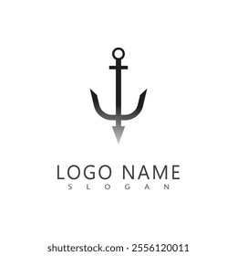 Anchor logo illustration template vector design