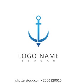Anchor logo illustration template vector design
