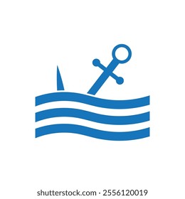 Anchor logo illustration template vector design