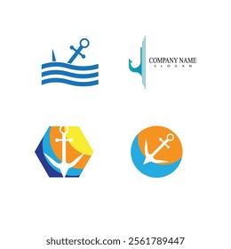Anchor logo illustration template vector design