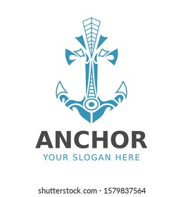 Anchor logo inspiration. Icon, emblem, design, vector illustration.