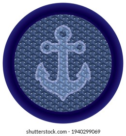 Ankerlogo einzeln auf weißem Hintergrund. Vektorgrafik des Anchors mit 3D-Muster. Vorlage für Nautische Logos

