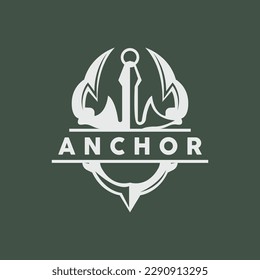 Anchor Logo, Ocean Ship Vector, Simple Minimalist Design, Anchor Icon, Spartan, Ocean, Symbol Template Illustration