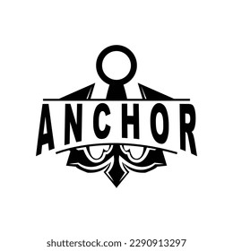 Anchor Logo, Ocean Ship Vector, Simple Minimalist Design, Anchor Icon, Spartan, Ocean, Symbol Template Illustration