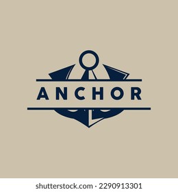 Anchor Logo, Ocean Ship Vector, Simple Minimalist Design, Anchor Icon, Spartan, Ocean, Symbol Template Illustration