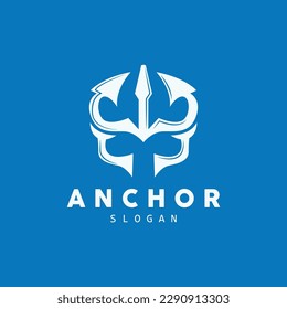 Anchor Logo, Ocean Ship Vector, Simple Minimalist Design, Anchor Icon, Spartan, Ocean, Symbol Template Illustration