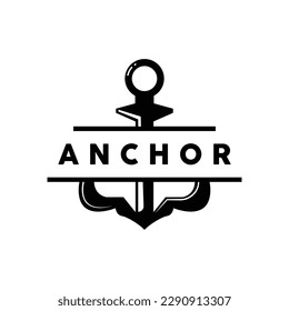Anchor Logo, Ocean Ship Vector, Simple Minimalist Design, Anchor Icon, Spartan, Ocean, Symbol Template Illustration