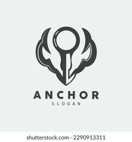 Anchor Logo, Ocean Ship Vector, Simple Minimalist Design, Anchor Icon, Spartan, Ocean, Symbol Template Illustration