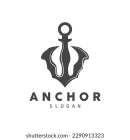 Anchor Logo, Ocean Ship Vector, Simple Minimalist Design, Anchor Icon, Spartan, Ocean, Symbol Template Illustration