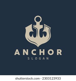 Anchor Logo, Ocean Ship Vector, Simple Minimalist Design, Anchor Icon, Spartan, Ocean, Symbol Template Illustration