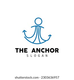 Anchor Logo, Ocean Ship Vector, Simple Minimalist Design, Anchor Icon, Spartan, Ocean, Symbol Template Illustration
