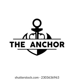 Anchor Logo, Ocean Ship Vector, Simple Minimalist Design, Anchor Icon, Spartan, Ocean, Symbol Template Illustration