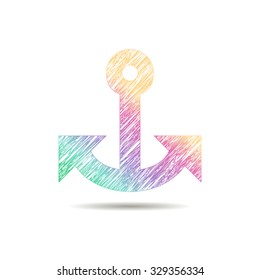 Anchor logo painted in the colors of the rainbow