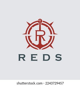 Anchor logo with R letter Concept. Initial R letter with Anchor. Marine, Sailing Boat Logo.