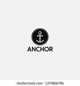 anchor logo, with an anchor shape like someone smiling makes it. elegant, vector, unique, icon, modern.
