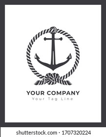 Anchor logo shipping logo vector