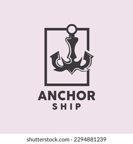 Anchor Logo, SImple Elegant Design, Nautical Ship Vector, Icon Symbol Illustration