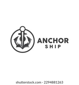 Anchor Logo, SImple Elegant Design, Nautical Ship Vector, Icon Symbol Illustration