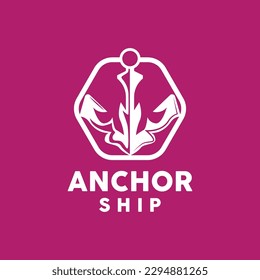 Anchor Logo, SImple Elegant Design, Nautical Ship Vector, Icon Symbol Illustration