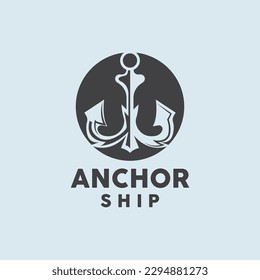 Anchor Logo, SImple Elegant Design, Nautical Ship Vector, Icon Symbol Illustration