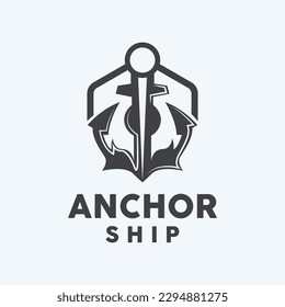 Anchor Logo, SImple Elegant Design, Nautical Ship Vector, Icon Symbol Illustration