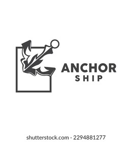 Anchor Logo, SImple Elegant Design, Nautical Ship Vector, Icon Symbol Illustration