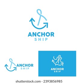 Anchor Logo Simple Elegant Design Marine Ship Vector Icon Symbol Illustration