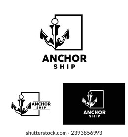 Anchor Logo Simple Elegant Design Marine Ship Vector Icon Symbol Illustration
