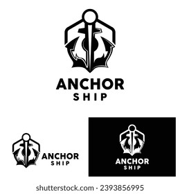 Anchor Logo Simple Elegant Design Marine Ship Vector Icon Symbol Illustration