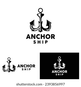 Anchor Logo Simple Elegant Design Marine Ship Vector Icon Symbol Illustration