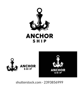 Anchor Logo Simple Elegant Design Marine Ship Vector Icon Symbol Illustration
