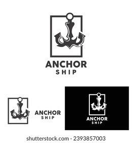 Anchor Logo Simple Elegant Design Marine Ship Vector Icon Symbol Illustration