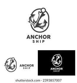 Anchor Logo Simple Elegant Design Marine Ship Vector Icon Symbol Illustration